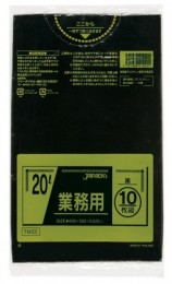 メタロセン配合強力ポリ袋　TM22　20L　黒　0.025*500*600mm　10枚/冊